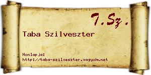 Taba Szilveszter névjegykártya